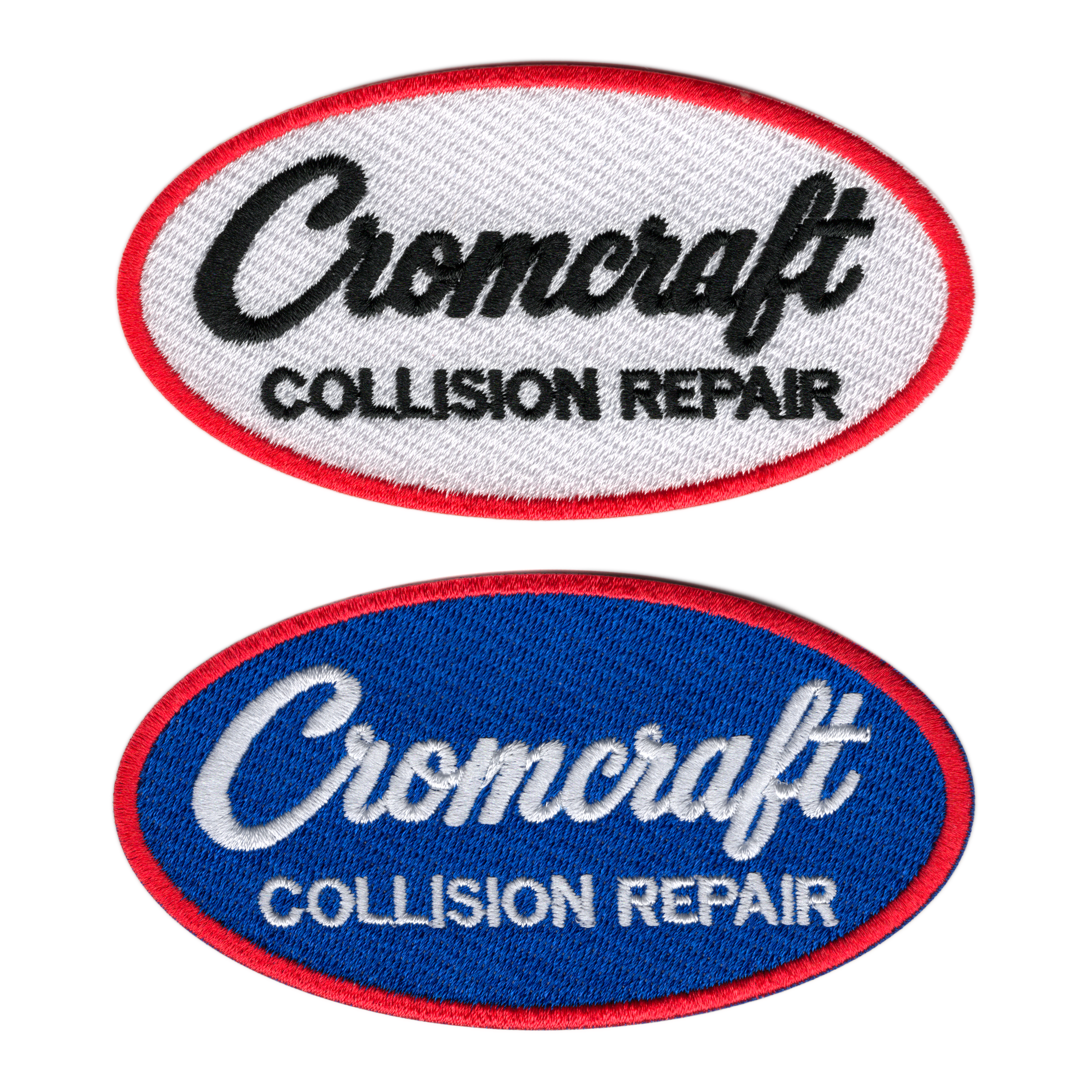 Cromcraft Collision Repair Embroidered patch. Embroidered Patch produced by Summit Emblem